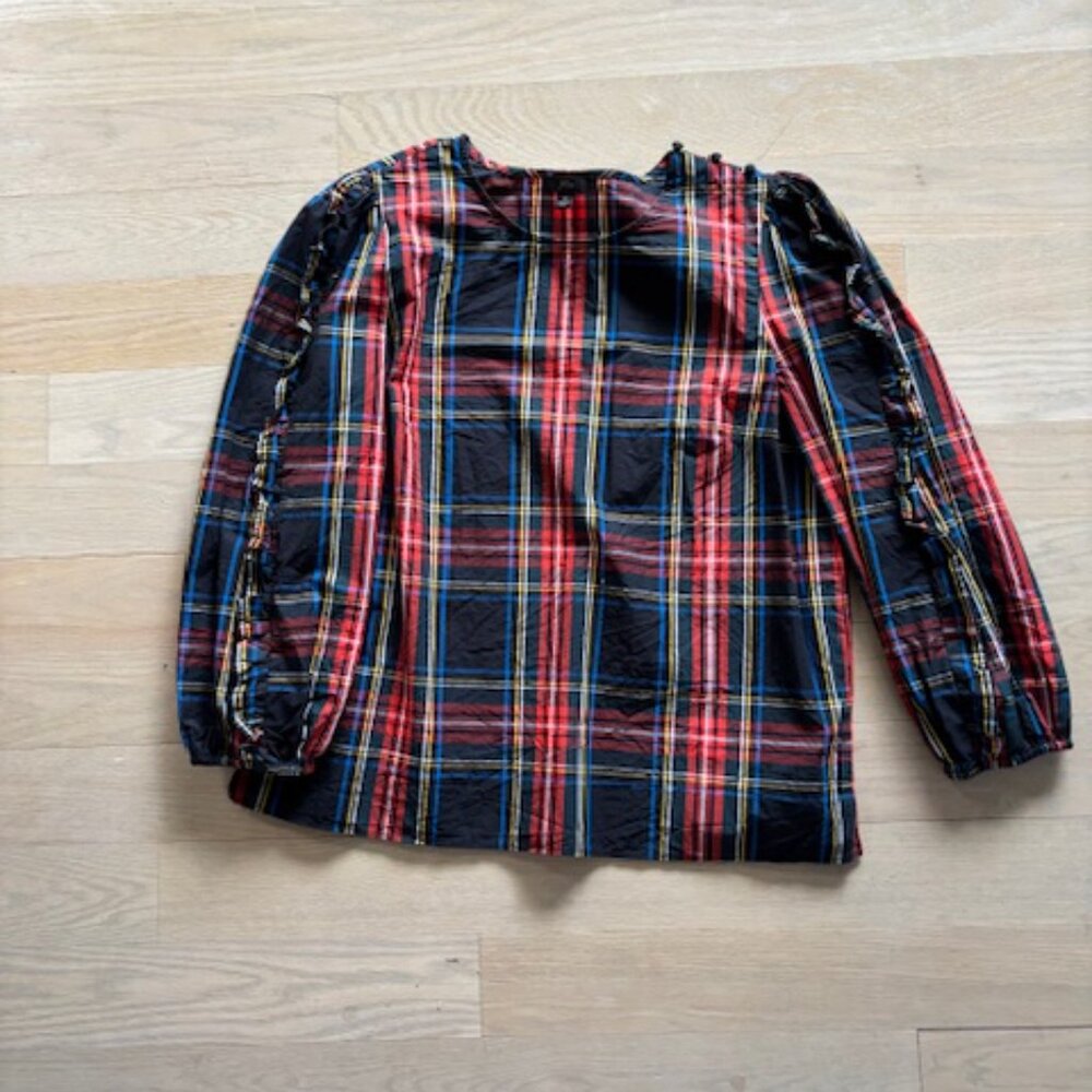 J. Crew Tartan Blouse